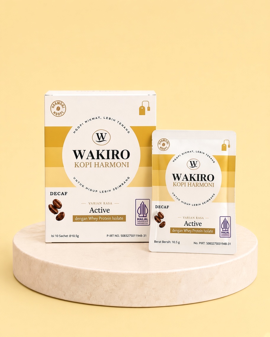 Wakiro Active kopi decaf dengan whey protein isolate